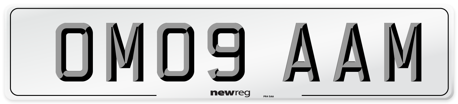 OM09 AAM Number Plate from New Reg